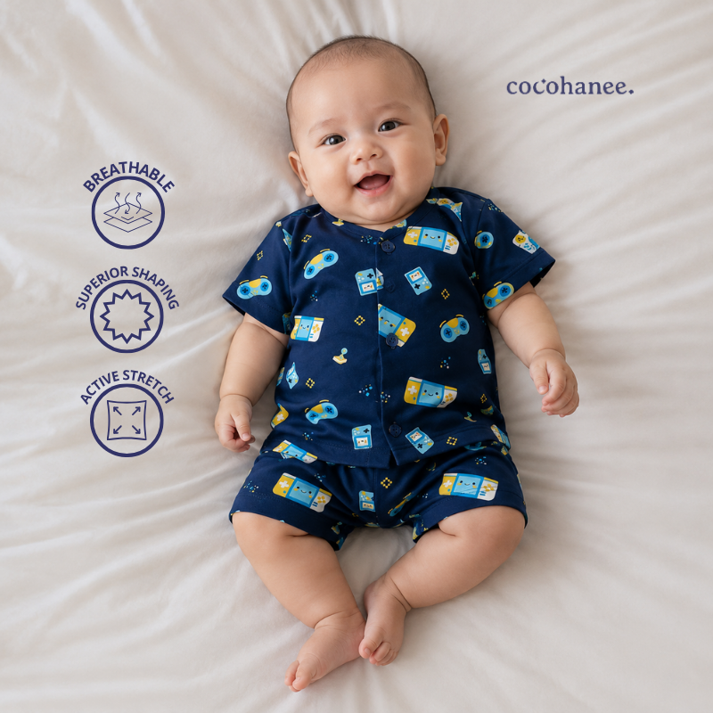 Cocohanee Wonderverse - Short Button Down Pajamas Game On!