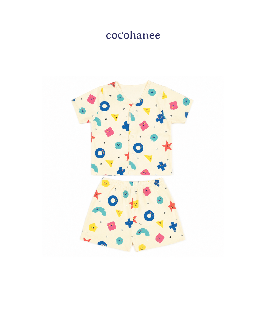 Cocohanee Wonderverse - Short Button Down Pajamas Little Geo