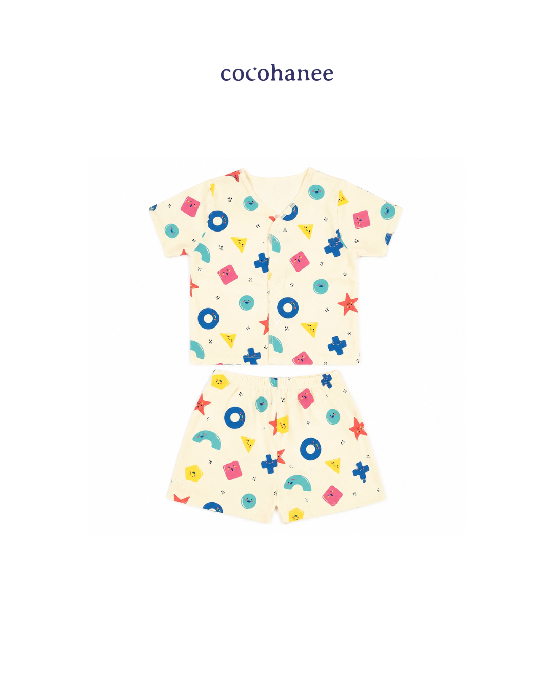 Cocohanee Wonderverse - Short Button Down Pajamas Little Geo
