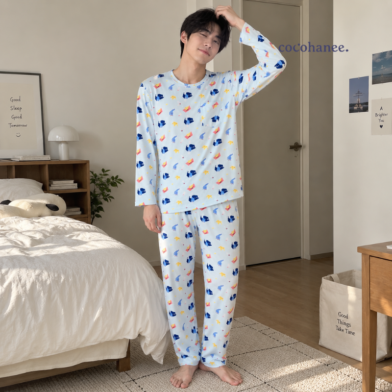 Cocohanee Wonderverse - Lune Long Pajamas Fold Friends