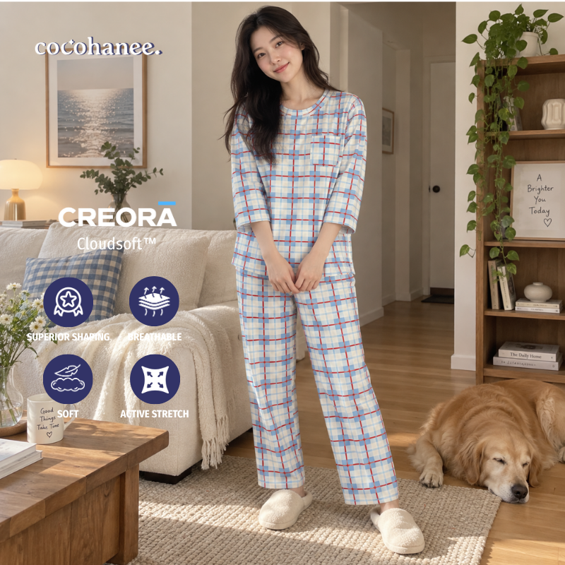 Cocohanee Classic Summer Vibe - Lune Long Pajamas Picnic Pop