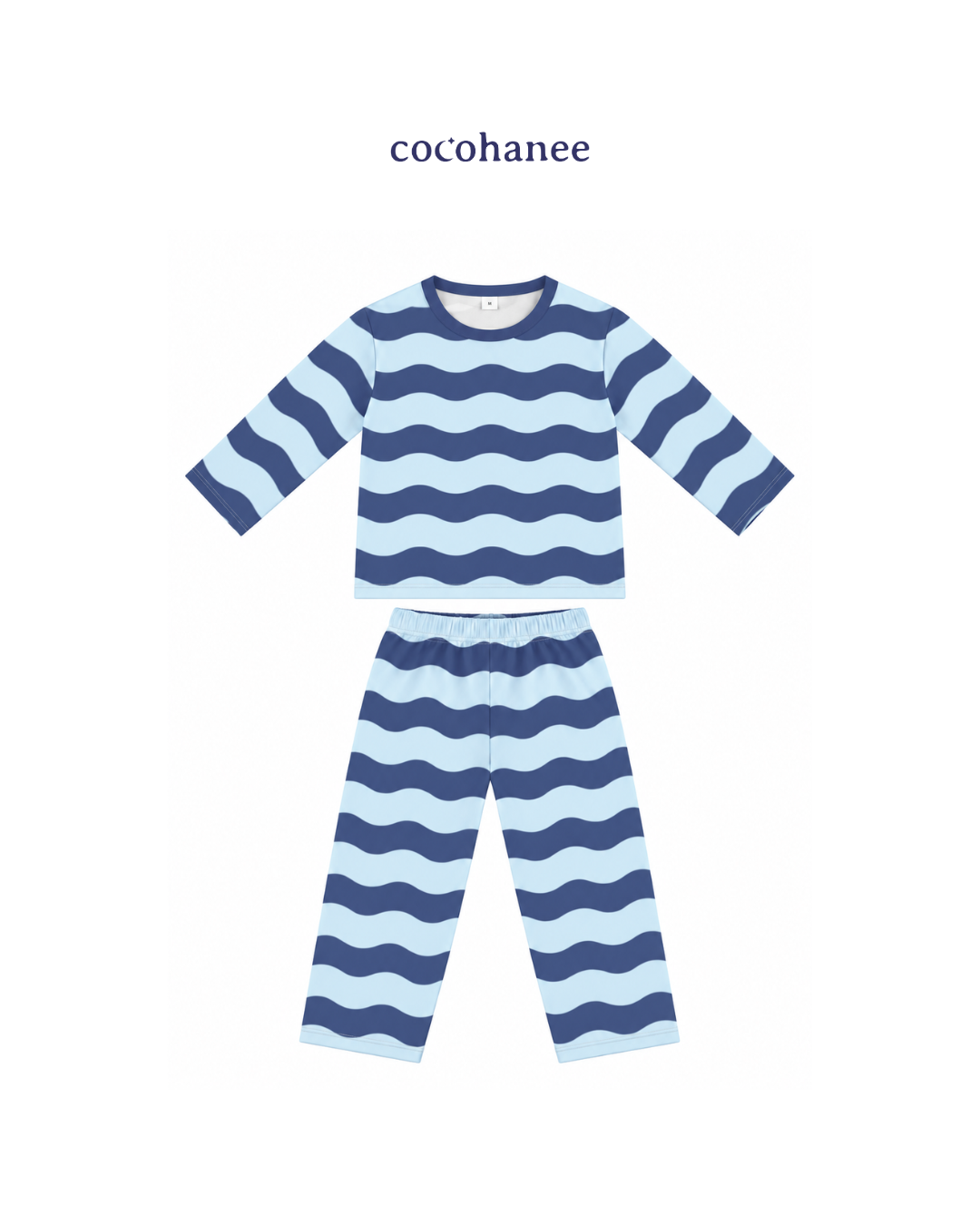 Cocohanee Classic Summer Vibe - Long Pajamas Jelly Wave