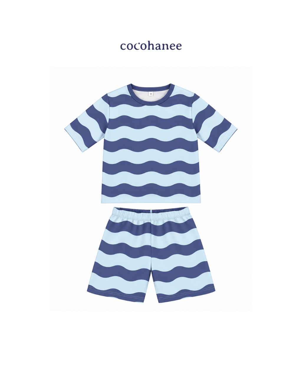 Cocohanee Classic Summer Vibe - Short Pajamas Jelly Wave