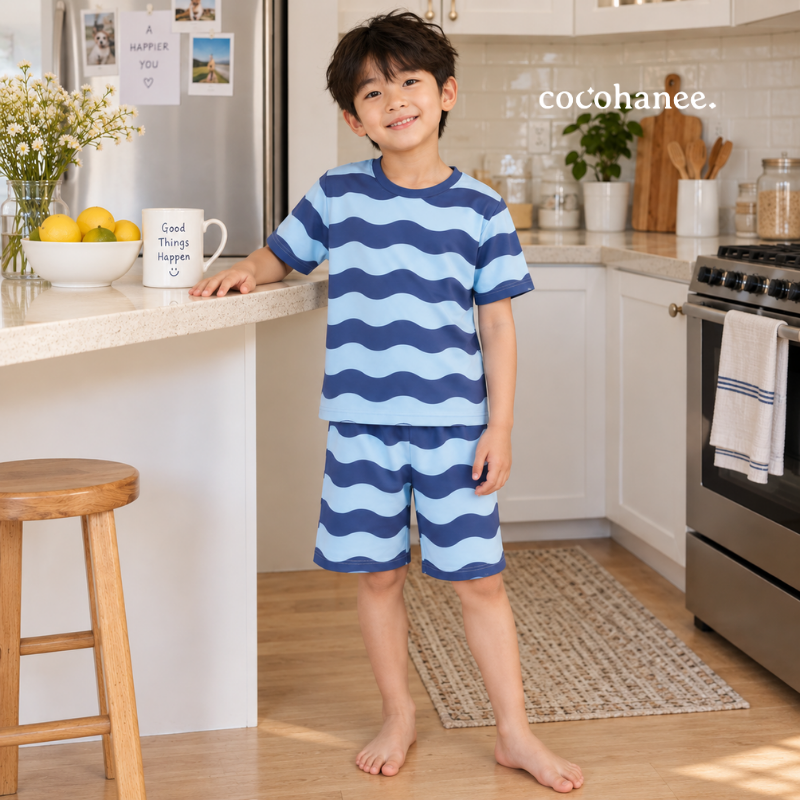 Cocohanee Classic Summer Vibe - Short Pajamas Jelly Wave