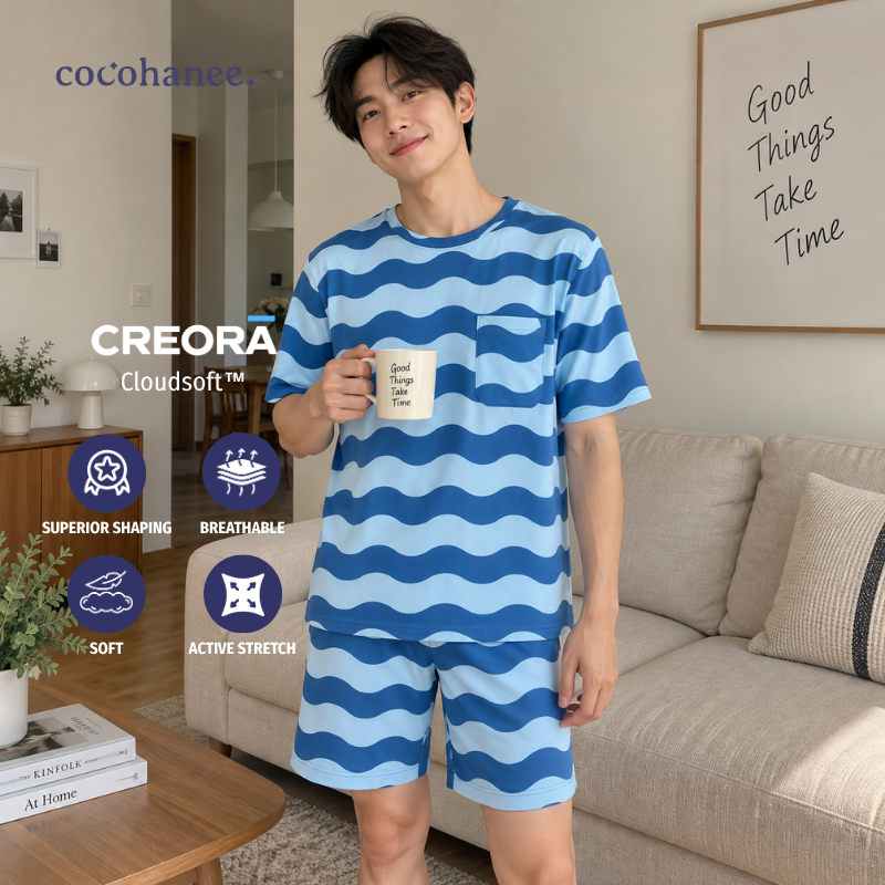 Cocohanee Classic Summer Vibe - Lune Short Pajamas Jelly Wave
