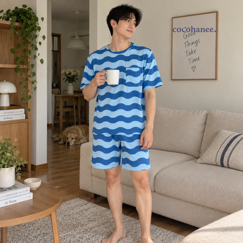 Cocohanee Classic Summer Vibe - Lune Short Pajamas Jelly Wave