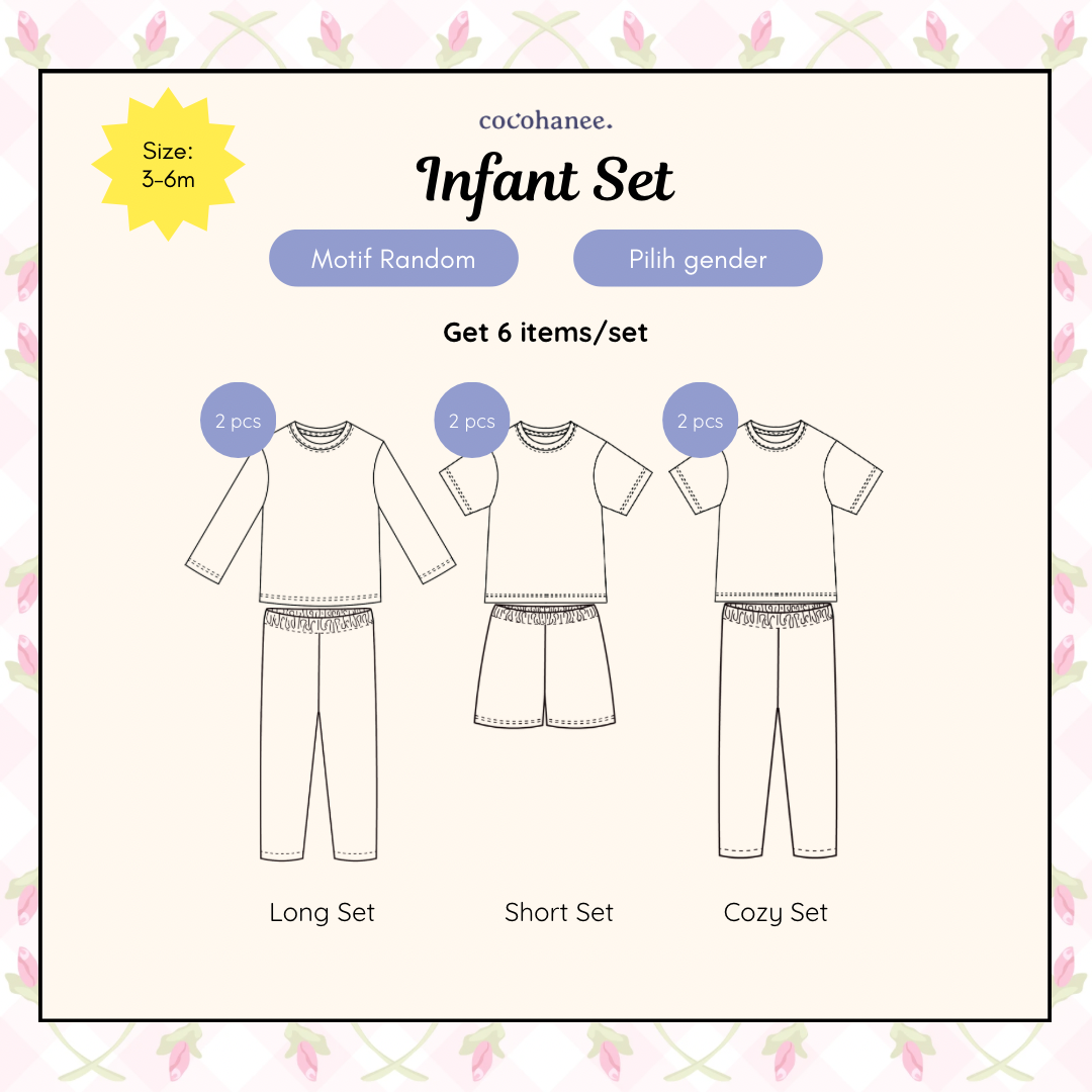 Infant Set Bundle - Setelan Piyama Tidur Anak Bayi