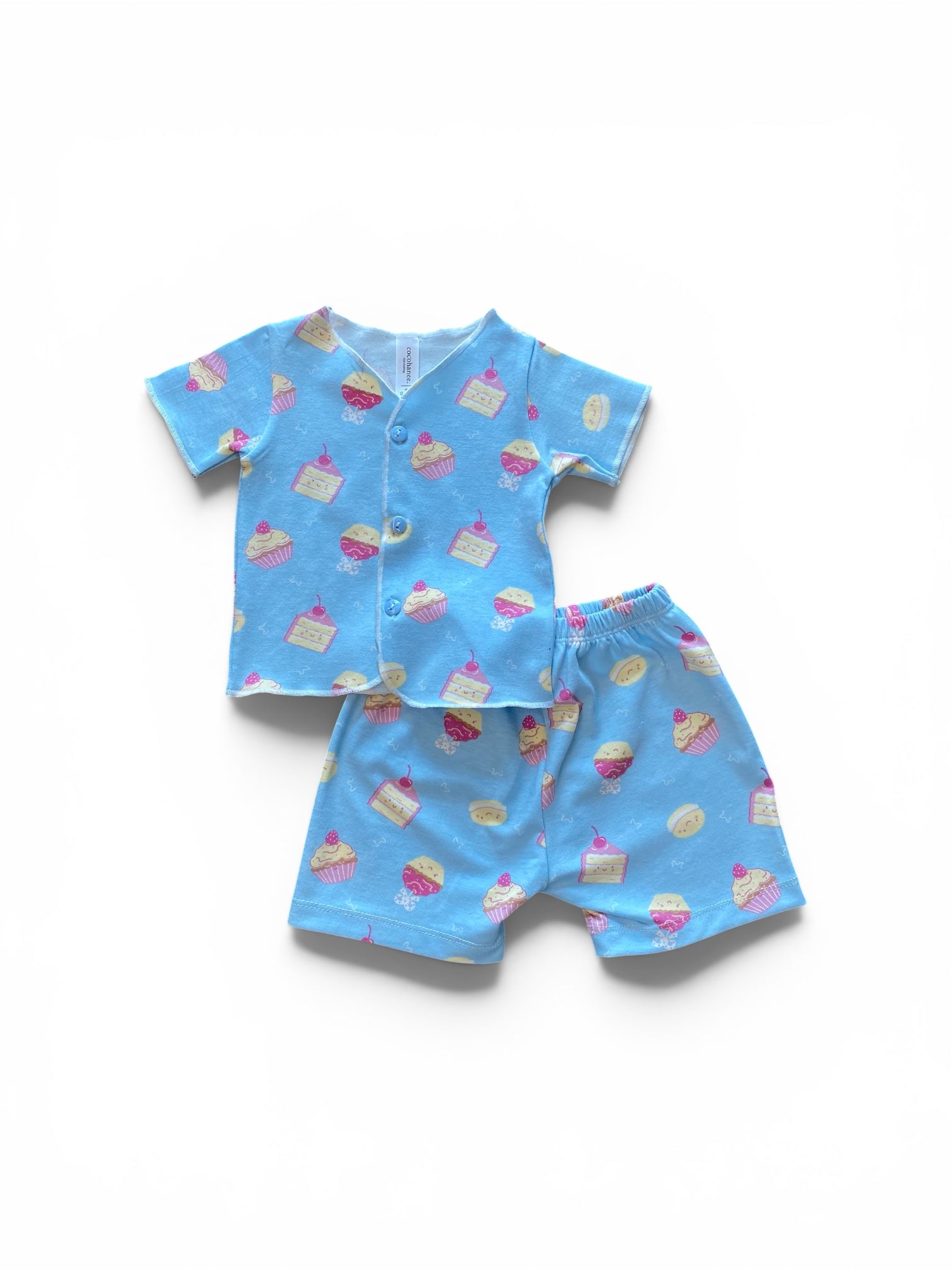 Sweet Treats - Baby Short Button Down Pajamas - Piyama Bayi Motif