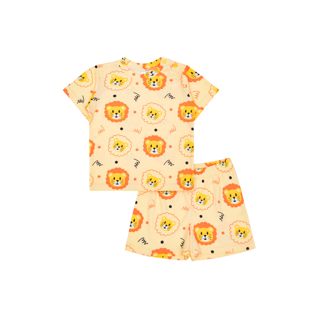 Cocohanee - Lion Shoulder Button Short Pajamas - Piyama Bayi dan Anak dengan Kancing di Bahu