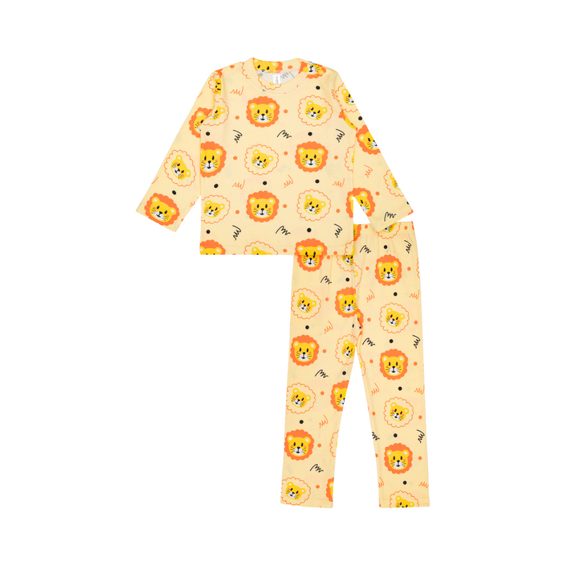 Cocohanee - Lion Shoulder Button Long Pajamas - Piyama Bayi dan Anak dengan Kancing di Bahu