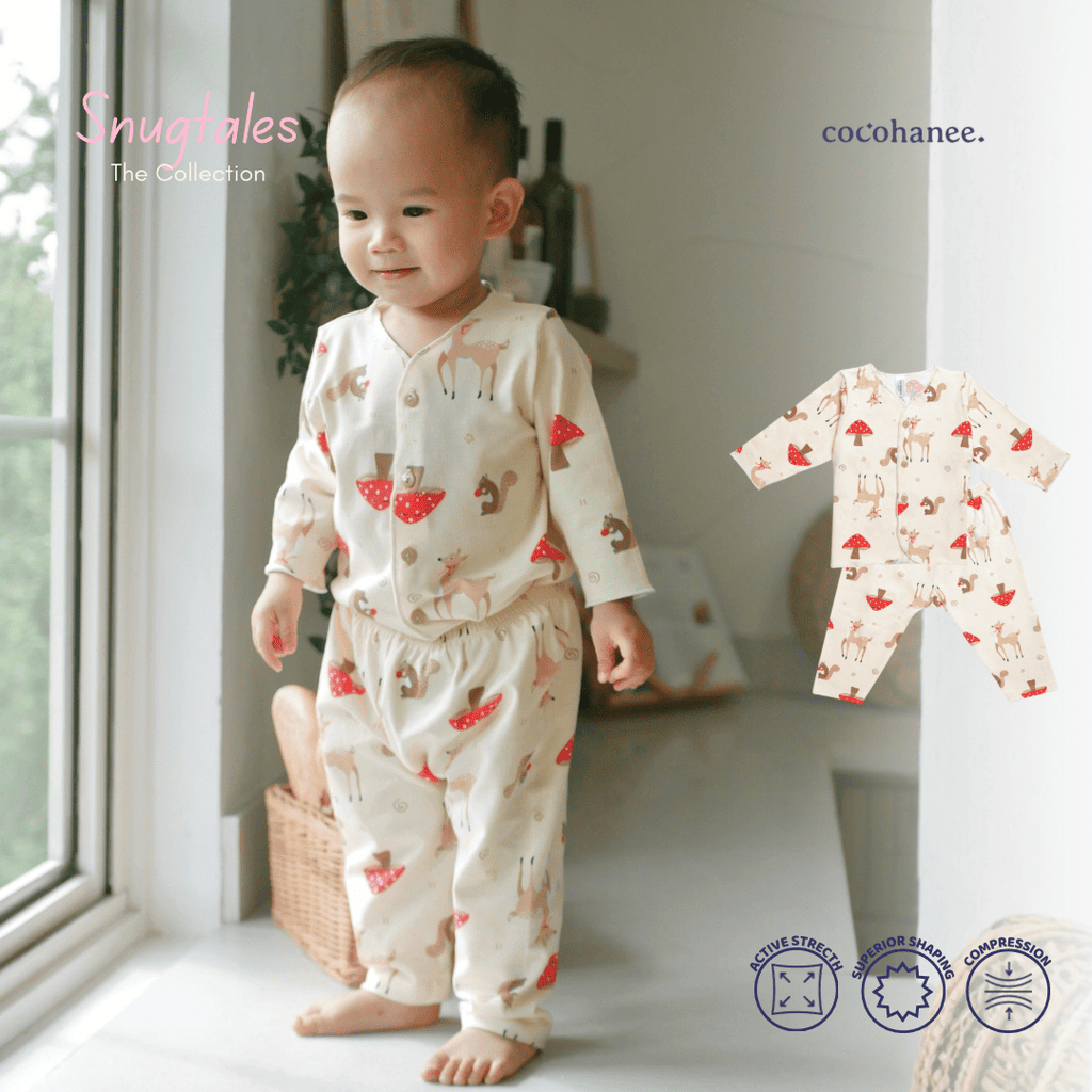 Cocohanee - Autumn Meadow - Baby Long Button Down Pajamas - Piyama Bayi dengan Kancing Depan