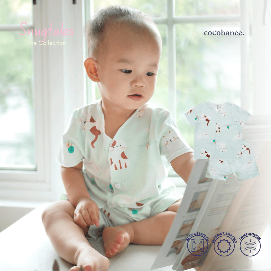 Cocohanee - Cats Playground - Baby Short Button Down Pajamas - Piyama Bayi dengan Kancing Depan