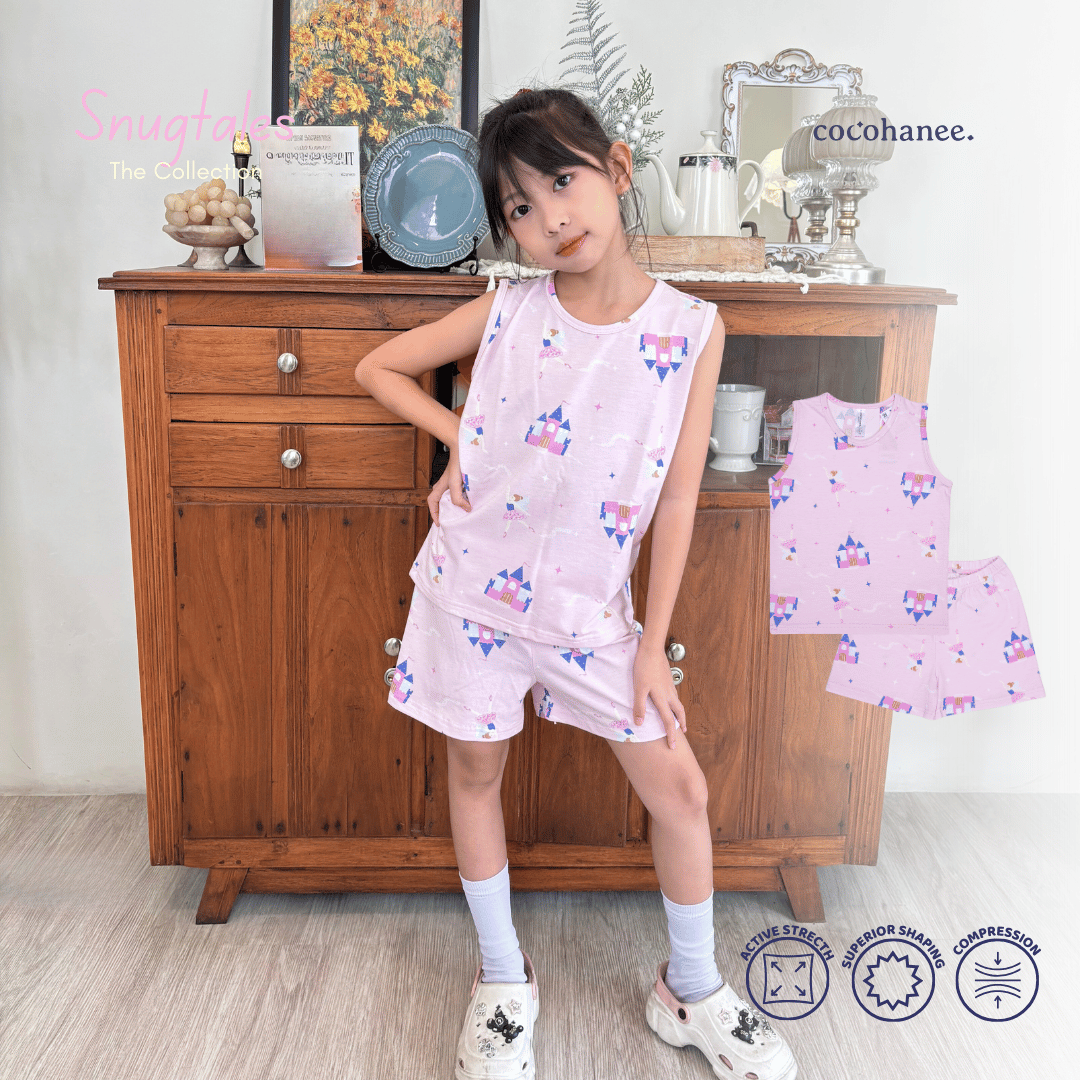 Cocohanee - Fairy Castle - Sleeveless Set - Setelan Anak Tanpa Lengan