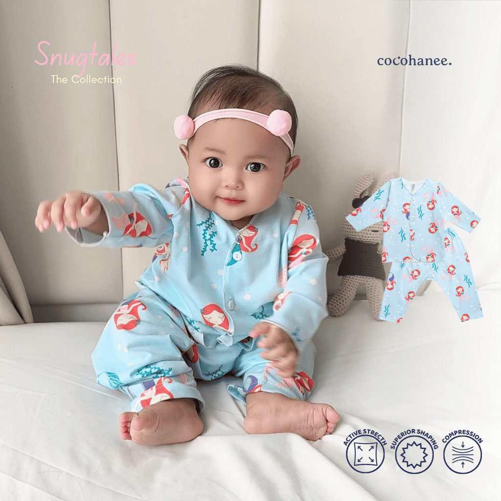 Cocohanee - Mermaid World - Baby Long Button Down Pajamas - Piyama Bayi dengan Kancing Depan