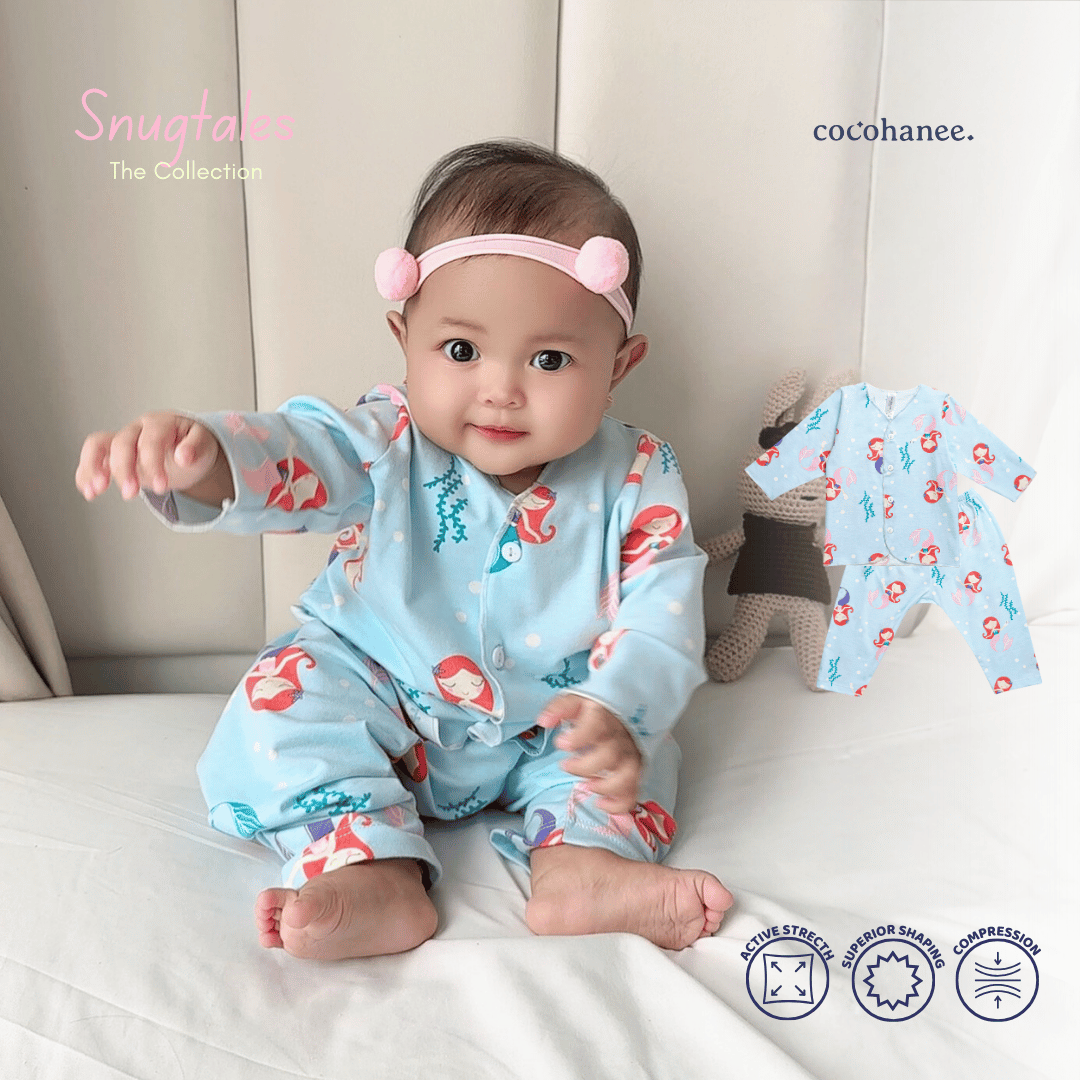 Cocohanee - Mermaid World - Baby Long Button Down Pajamas - Piyama Bayi dengan Kancing Depan
