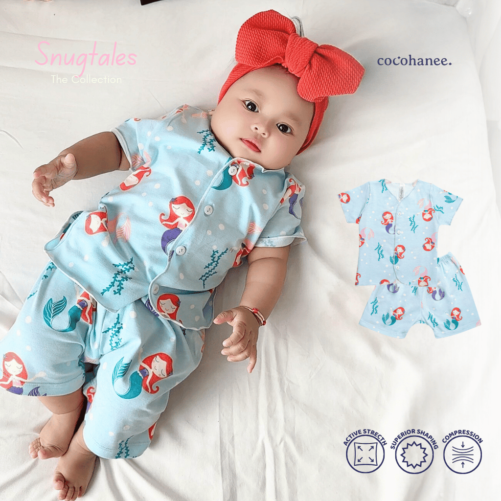 Cocohanee - Mermaid World - Baby Short Button Down Pajamas - Piyama Bayi dengan Kancing Depan