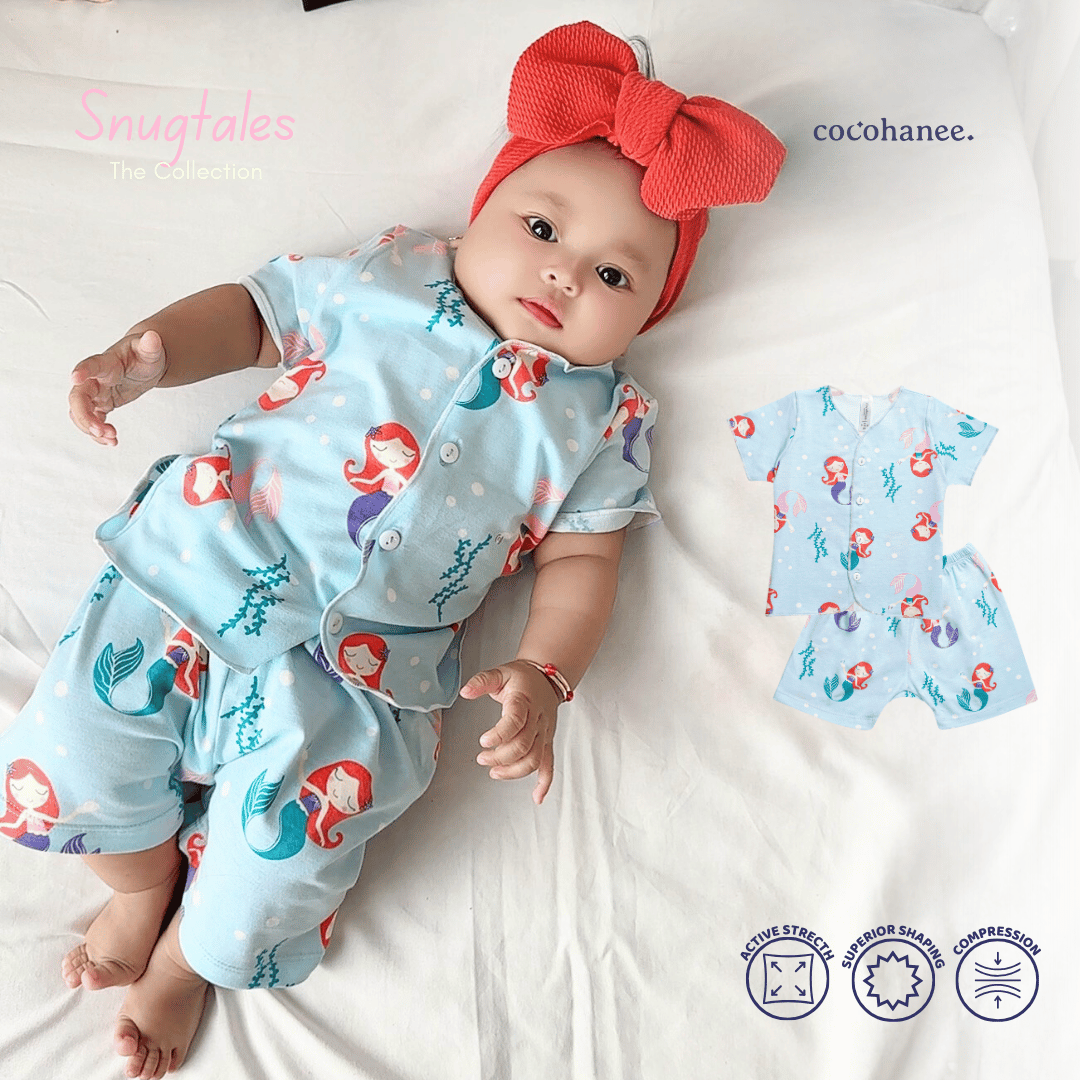 Cocohanee - Mermaid World - Baby Short Button Down Pajamas - Piyama Bayi dengan Kancing Depan
