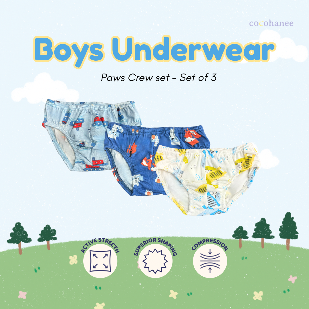 Cocohanee - Paws Crew - Underwear Triangle (3 in 1) - Celana Dalam Anak Laki-Laki