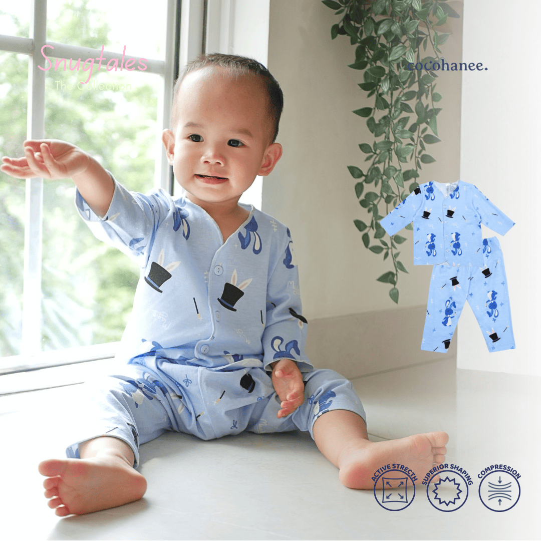 Cocohanee - Magic Rabbit - Baby Long Button Down Pajamas - Piyama Bayi dengan Kancing Depan