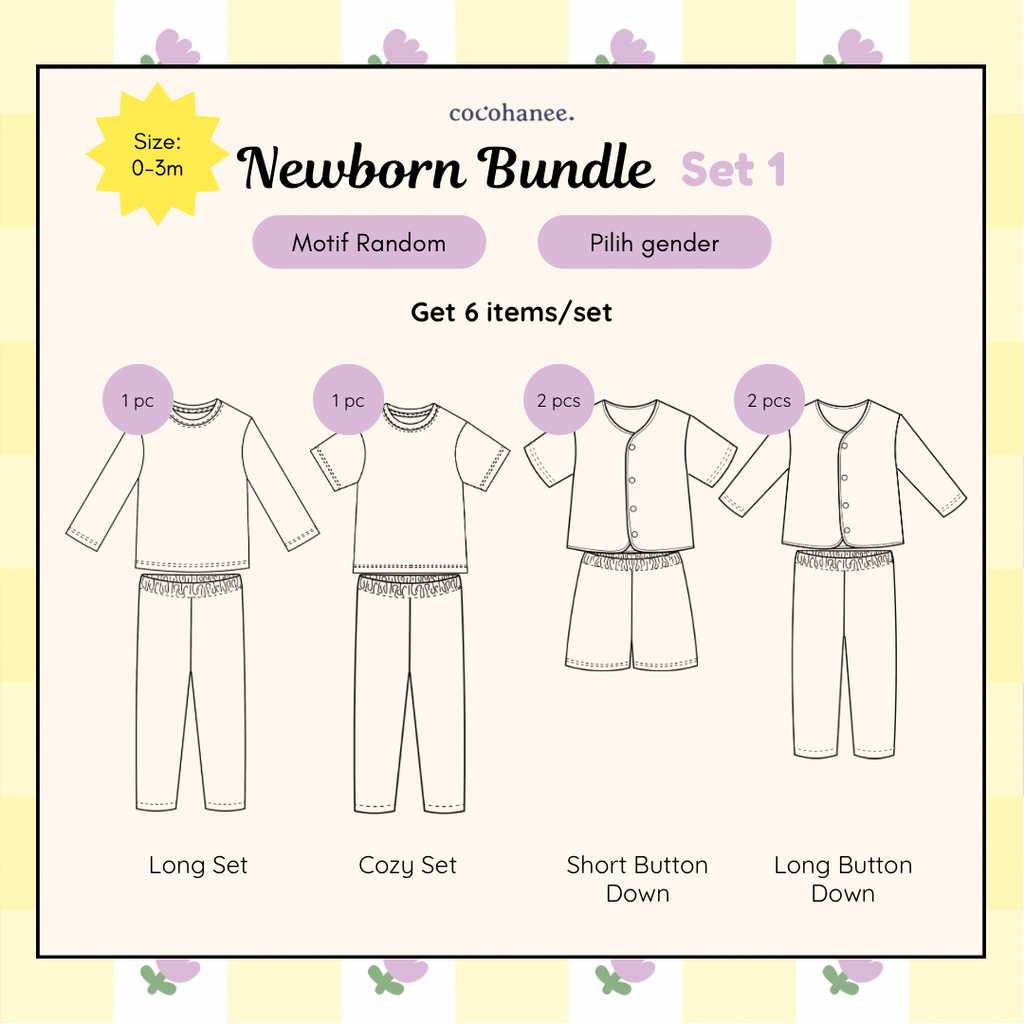 Newborn Bundle Set 1 - Setelan Piyama Tidur Anak Bayi