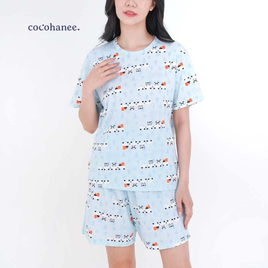 Cocohanee - Animal Train Adult Short Pajamas - Piyama Tidur Dewasa