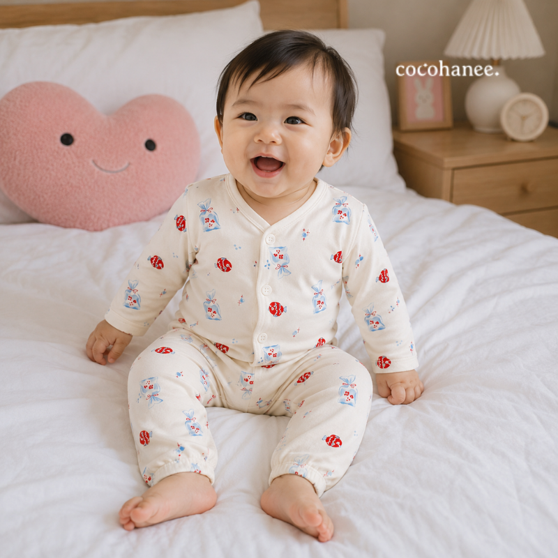 Cocohanee Local Market - Long Button Down Pajamas Fish Market