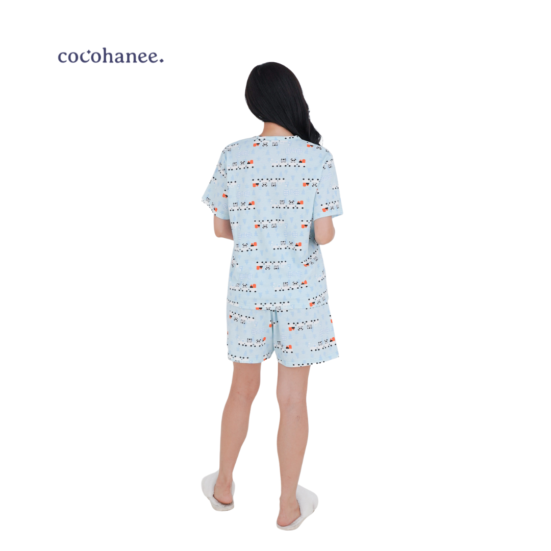 Cocohanee - Animal Train Adult Short Pajamas - Piyama Tidur Dewasa