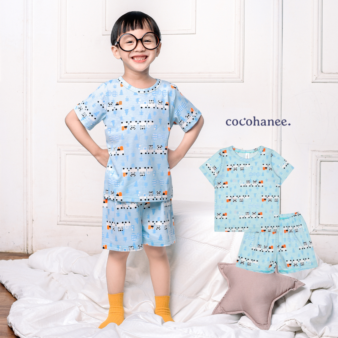 Cocohanee - Animal Train Short Pajamas - Piyama Tidur Anak
