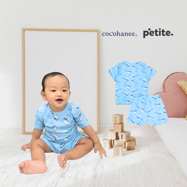 Cocohanee - Shark Wave Baby Short Pajamas - Piyama Tidur Bayi