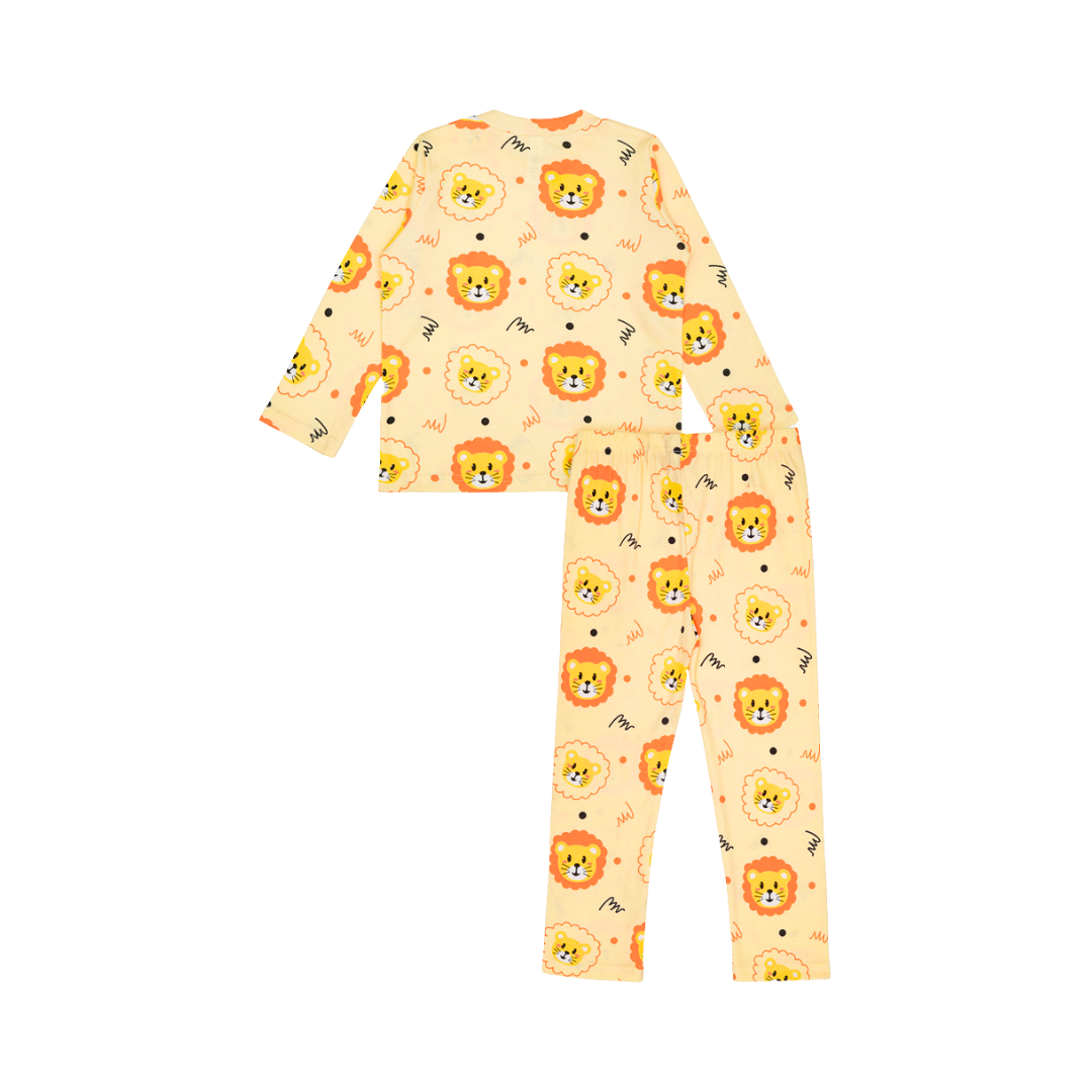 Cocohanee - Lion Shoulder Button Long Pajamas - Piyama Bayi dan Anak dengan Kancing di Bahu