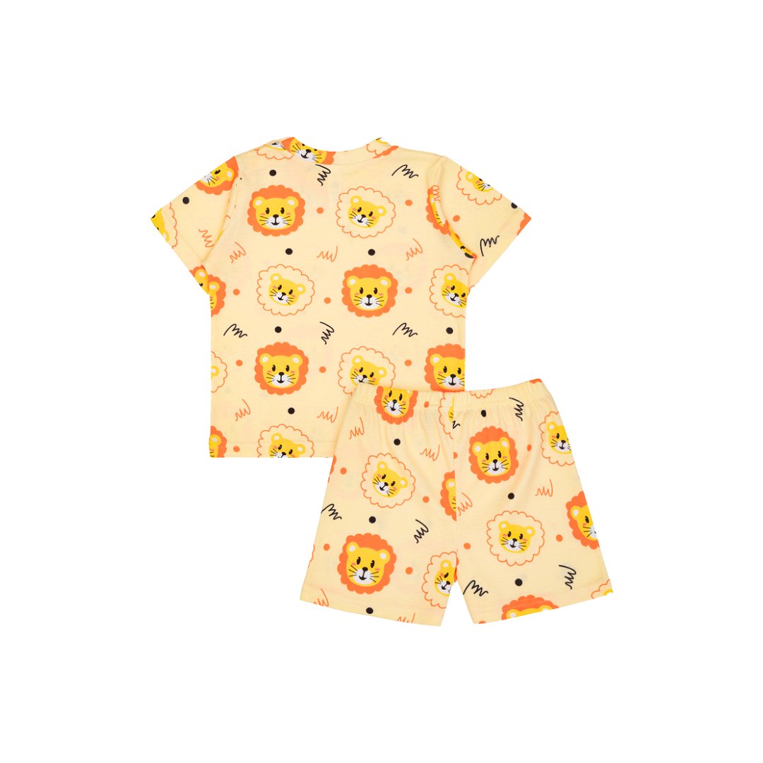 Cocohanee - Lion Shoulder Button Short Pajamas - Piyama Bayi dan Anak dengan Kancing di Bahu