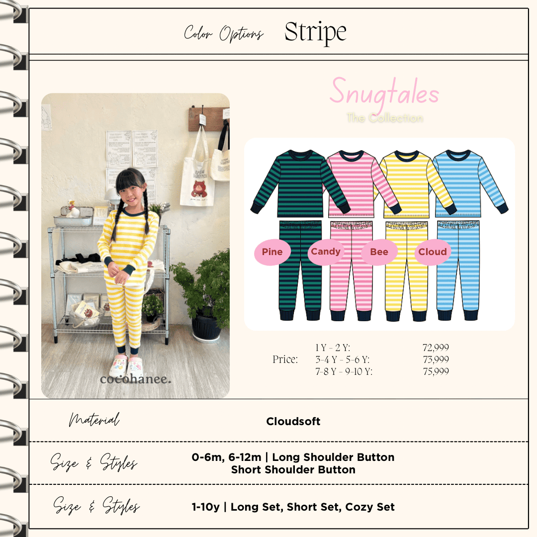 Stripe - Long Pajamas - Piyama Tidur Motif Salur Anak