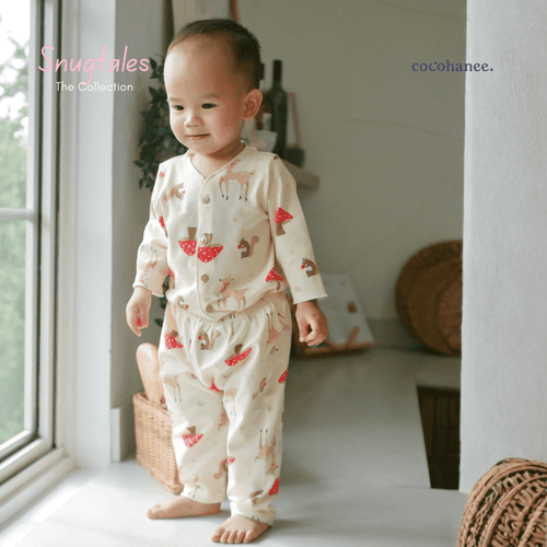 Cocohanee - Autumn Meadow - Baby Long Button Down Pajamas - Piyama Bayi dengan Kancing Depan