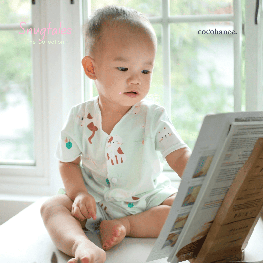 Cocohanee - Cats Playground - Baby Short Button Down Pajamas - Piyama Bayi dengan Kancing Depan