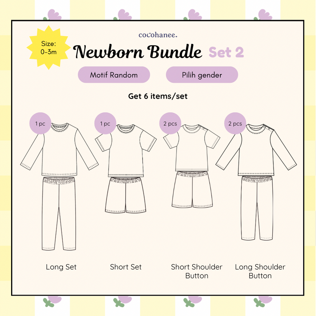 Newborn Bundle Set 2 - Setelan Piyama Tidur Anak Bayi