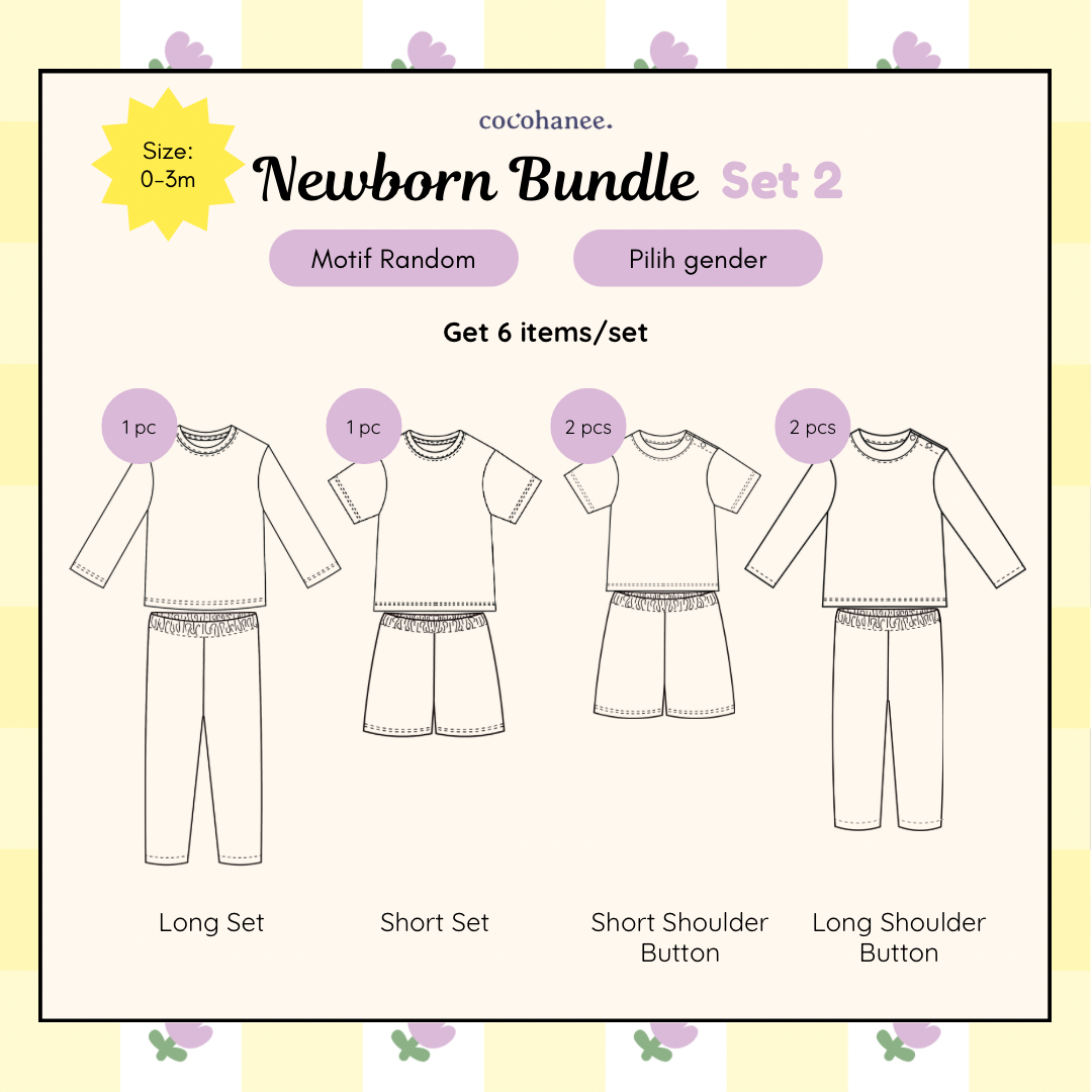 Newborn Bundle Set 2 - Setelan Piyama Tidur Anak Bayi