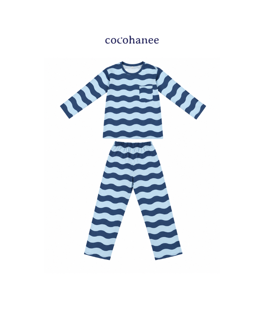 Cocohanee Classic Summer Vibe - Lune Long Pajamas Jelly Wave