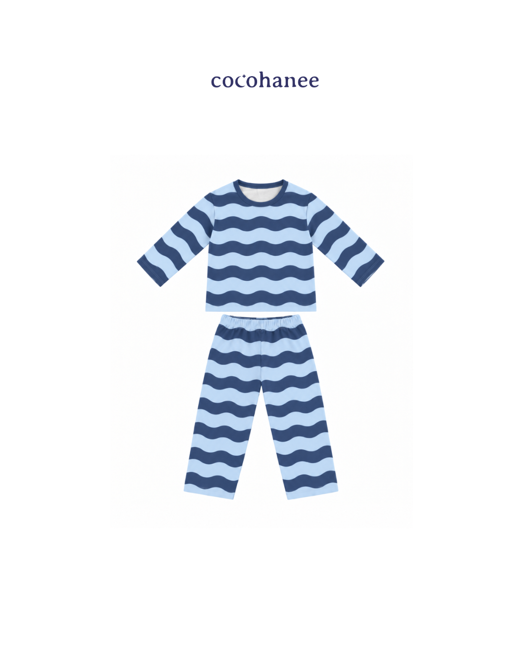 Cocohanee Classic Summer Vibe - Long Pajamas Jelly Wave