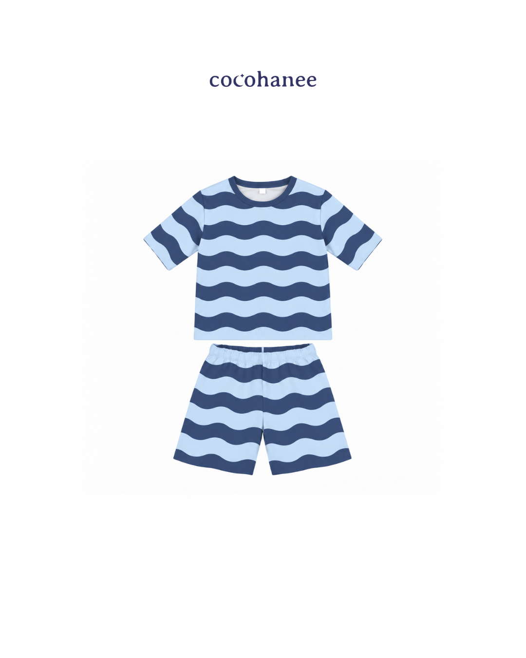 Cocohanee Classic Summer Vibe - Short Pajamas Jelly Wave