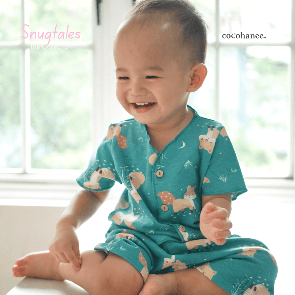 Cocohanee - Forest Night - Baby Short Button Down Pajamas - Piyama Bayi dengan Kancing Depan