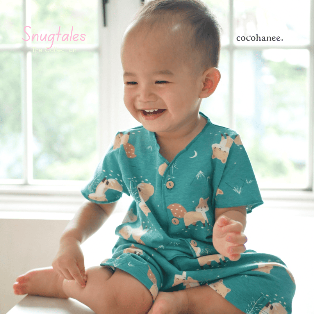 Cocohanee - Forest Night - Baby Short Button Down Pajamas - Piyama Bayi dengan Kancing Depan