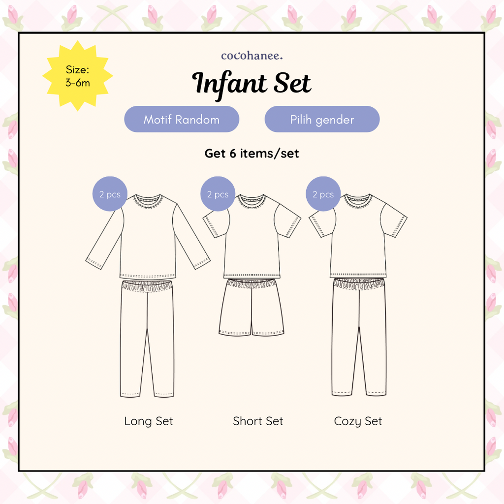 Infant Set Bundle - Setelan Piyama Tidur Anak Bayi