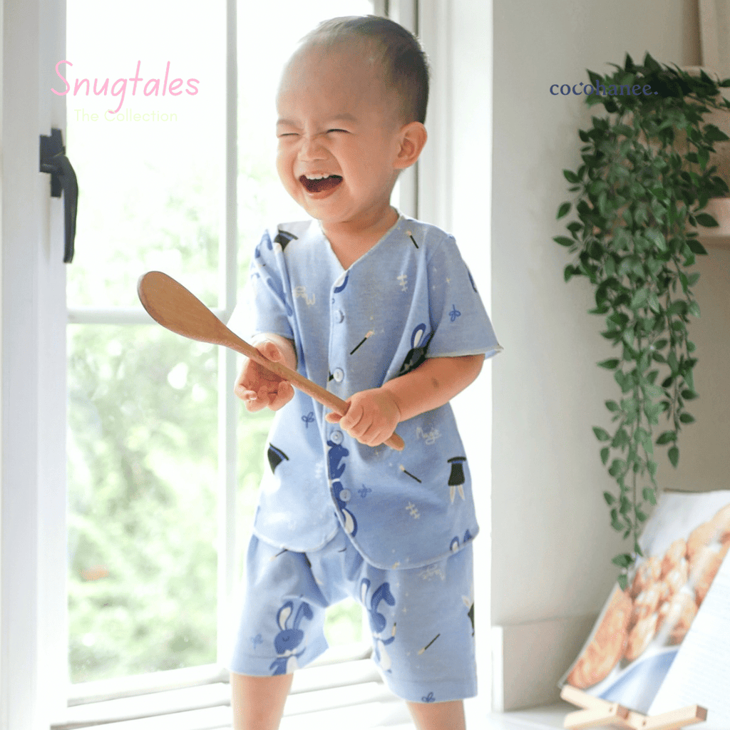 Cocohanee - Magic Rabbit - Baby Short Button Down Pajamas - Piyama Bayi dengan Kancing Depan
