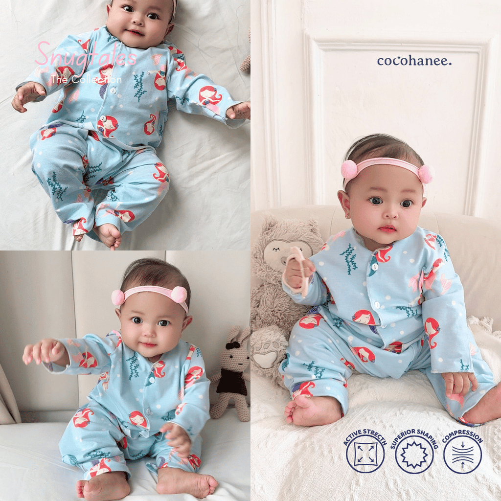 Cocohanee - Mermaid World - Baby Long Button Down Pajamas - Piyama Bayi dengan Kancing Depan