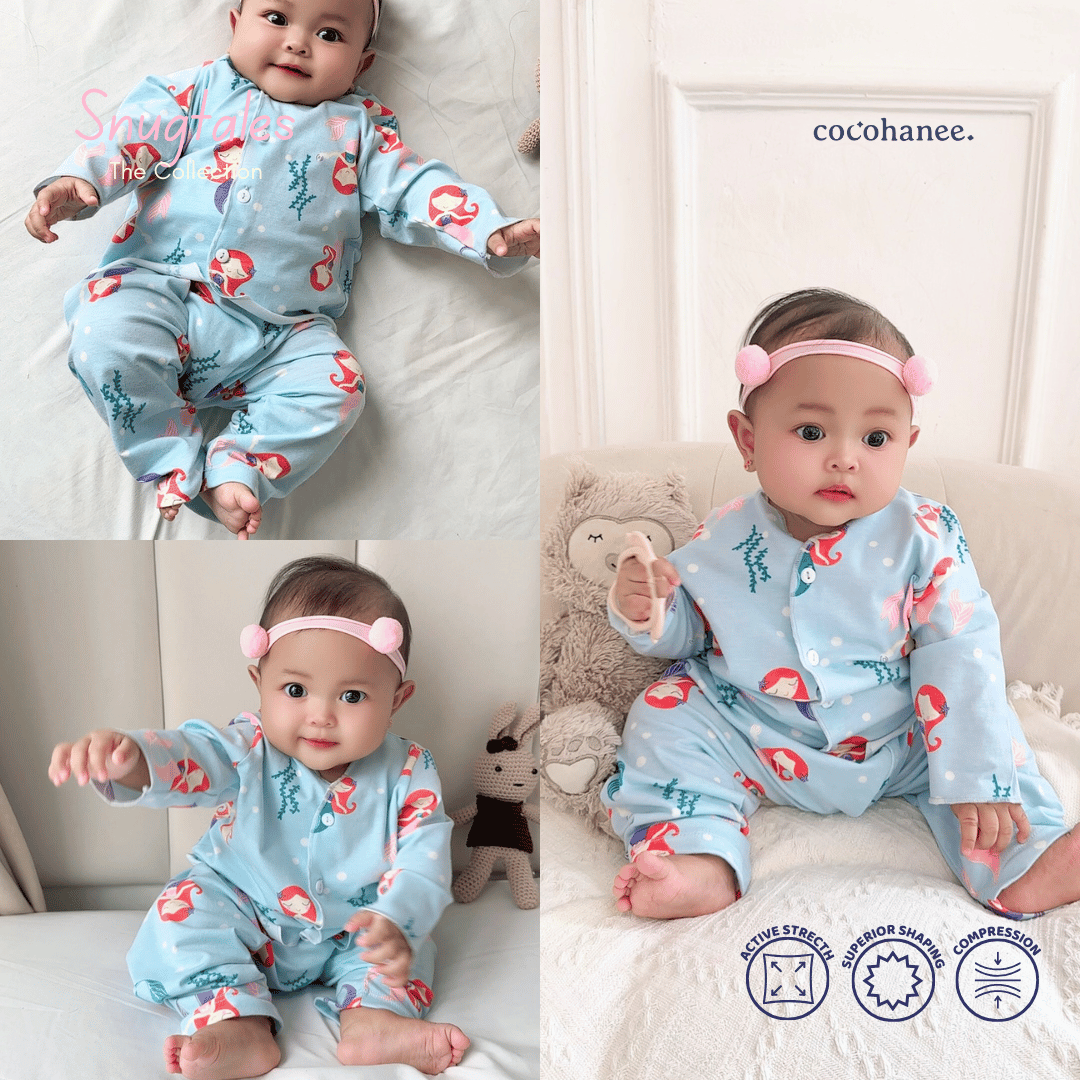 Cocohanee - Mermaid World - Baby Long Button Down Pajamas - Piyama Bayi dengan Kancing Depan