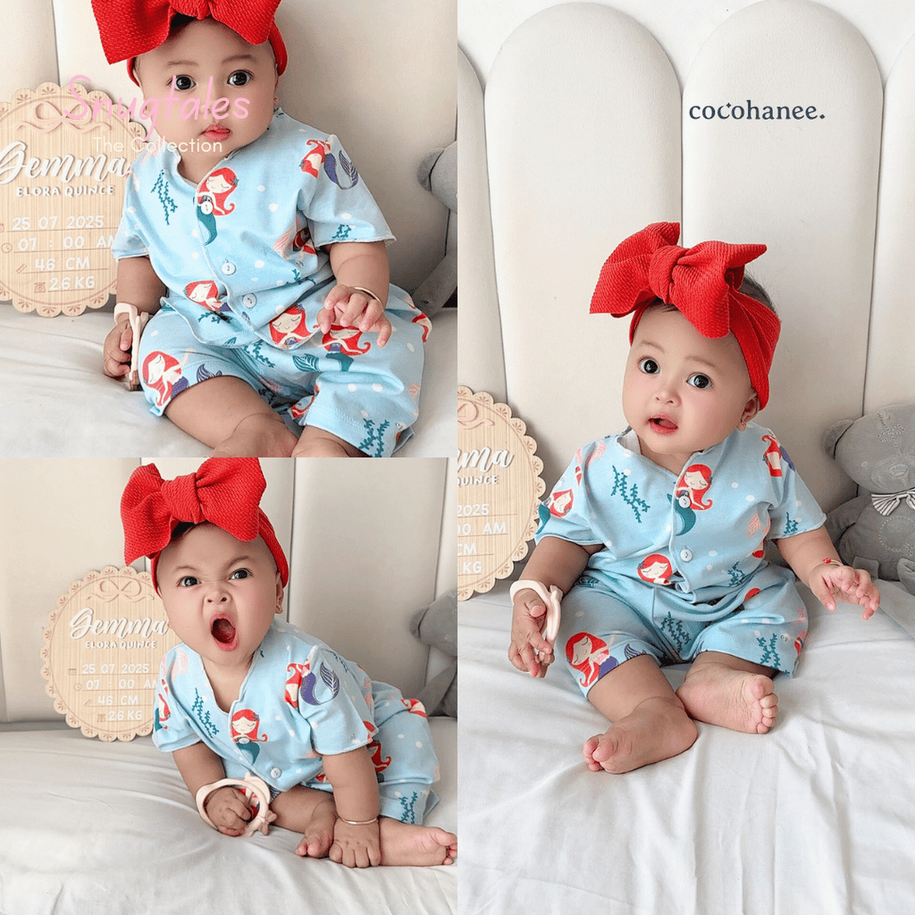 Cocohanee - Mermaid World - Baby Short Button Down Pajamas - Piyama Bayi dengan Kancing Depan
