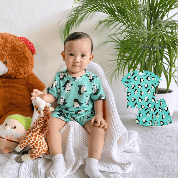 Cocohanee - Penguin Land Baby Short Pajamas - Piyama Tidur Bayi