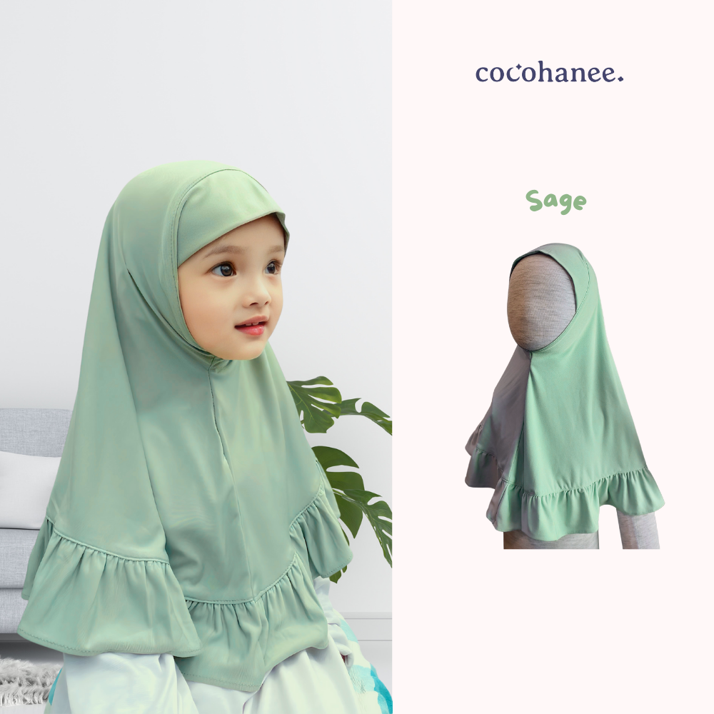 Cocohanee -  Hanee Ruffle Hijab - Jilbab Anak Instan