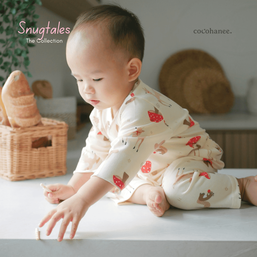 Cocohanee - Autumn Meadow - Baby Long Button Down Pajamas - Piyama Bayi dengan Kancing Depan