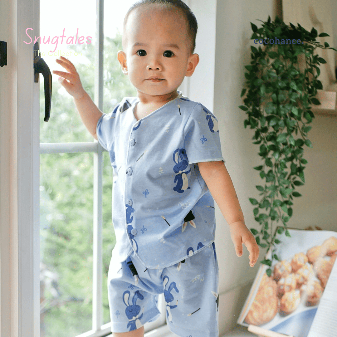 Cocohanee - Magic Rabbit - Baby Short Button Down Pajamas - Piyama Bayi dengan Kancing Depan